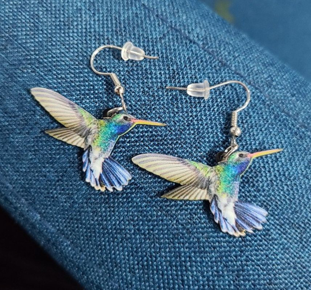 Hummingbird Earrings Cottage Cottagecore Acrylic Bundle Me Great Gift NEW
